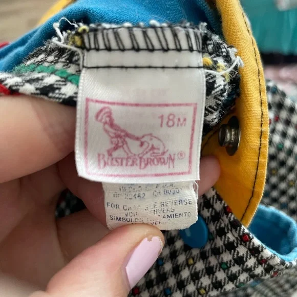 vintage buster brown gingham and emrboidered overralls - Picture 5 of 6